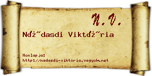 Nádasdi Viktória névjegykártya